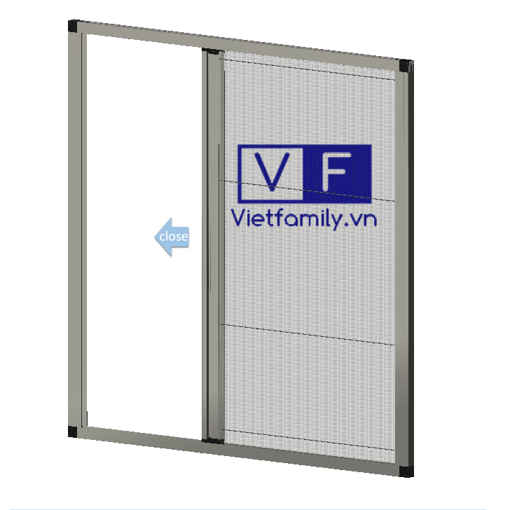Cửa lưới chống muỗi dạng xếp ngang loại tháo lắp được khung lưới